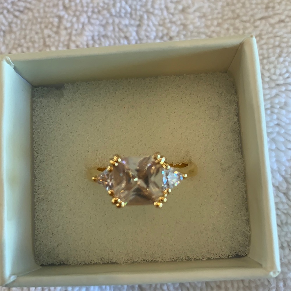 Yellow gold over silver ring